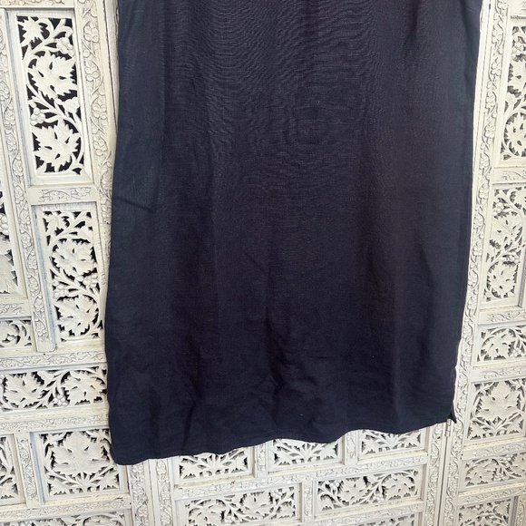 LL Bean 100% Linen Short Sleeve Knee Length Shift Dress Sz Large - Picture 3 of 6